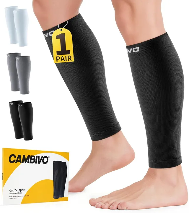 cambivo-calf-sleeves-manchon-mollet-compression-noir-paire image 1