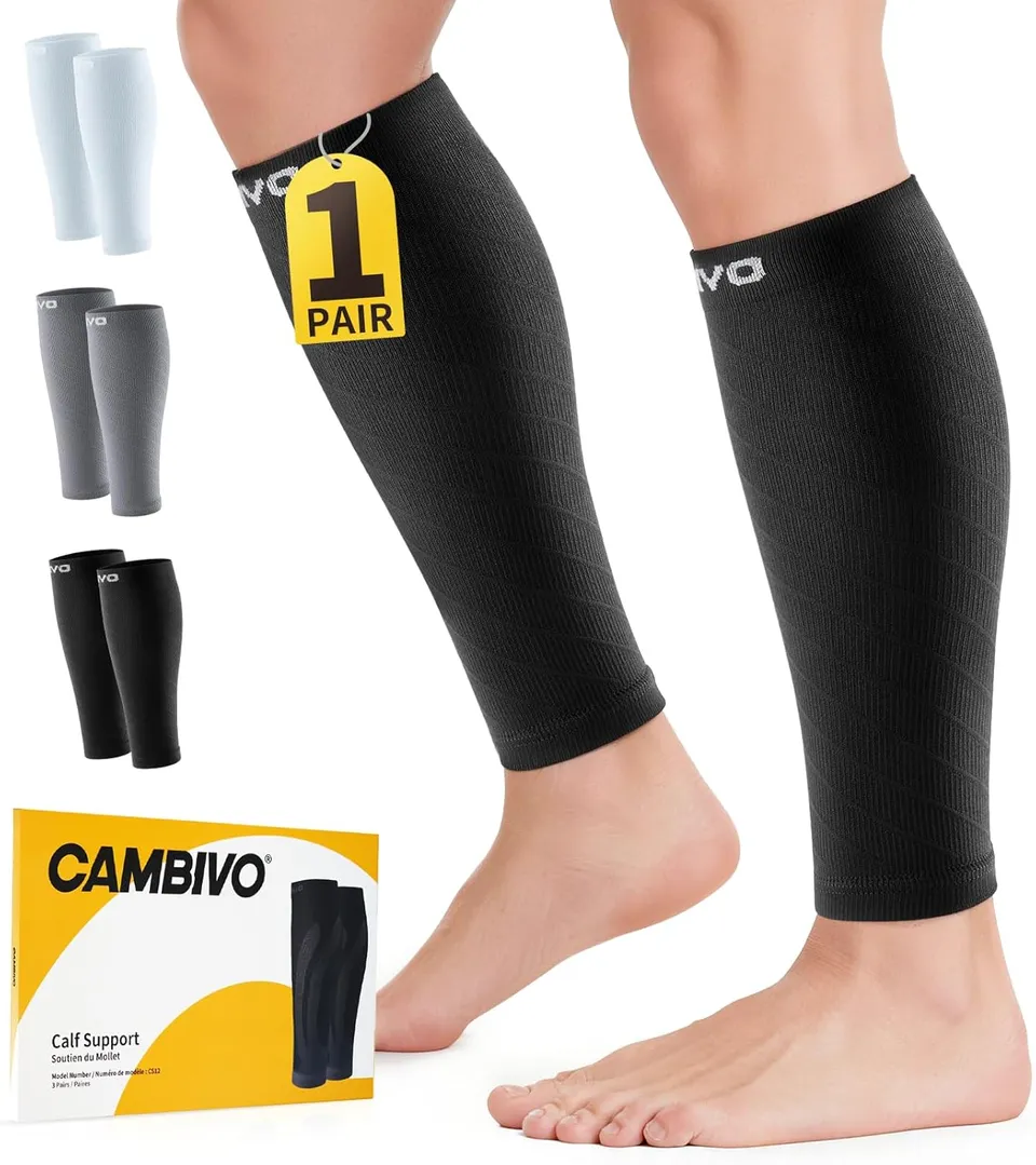 cambivo-calf-sleeves-manchon-mollet-compression-noir-paire image 1