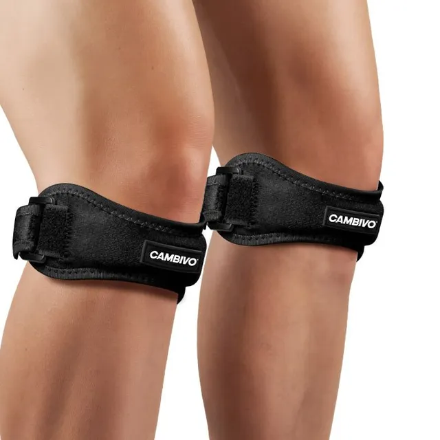 cambivo-knee-pads-strap-genou-rotulien-lot-2-noir-taille-unique image 1
