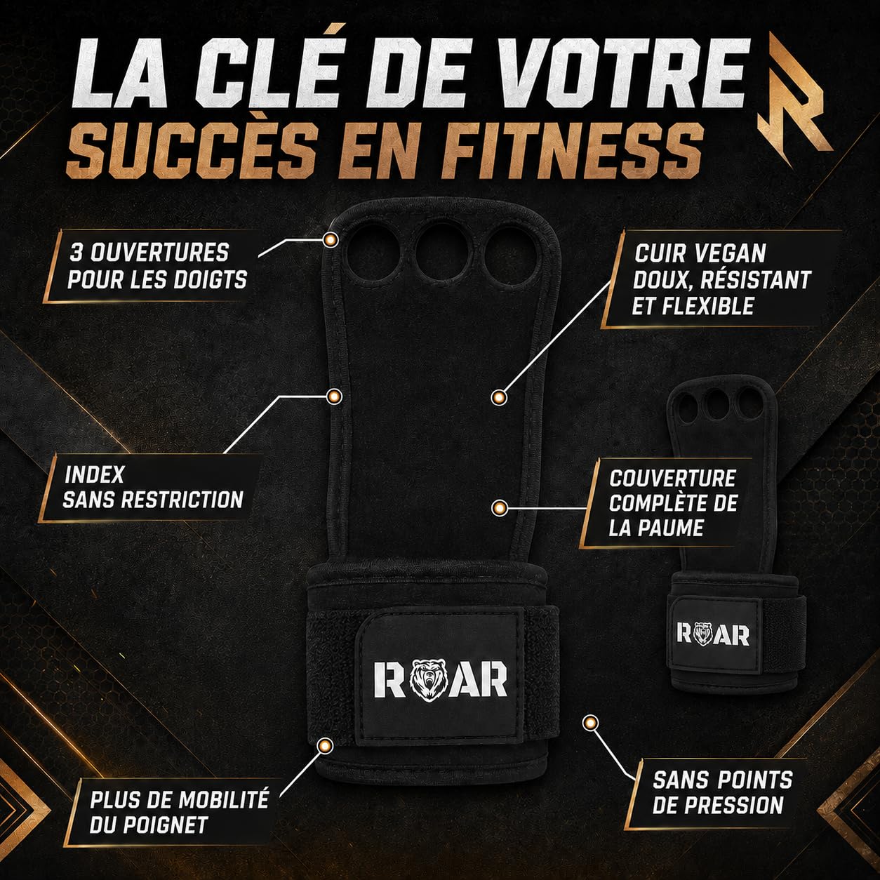 roar-maniques-crossfit-grips-taille-l-paume-cuir-vegan image 3