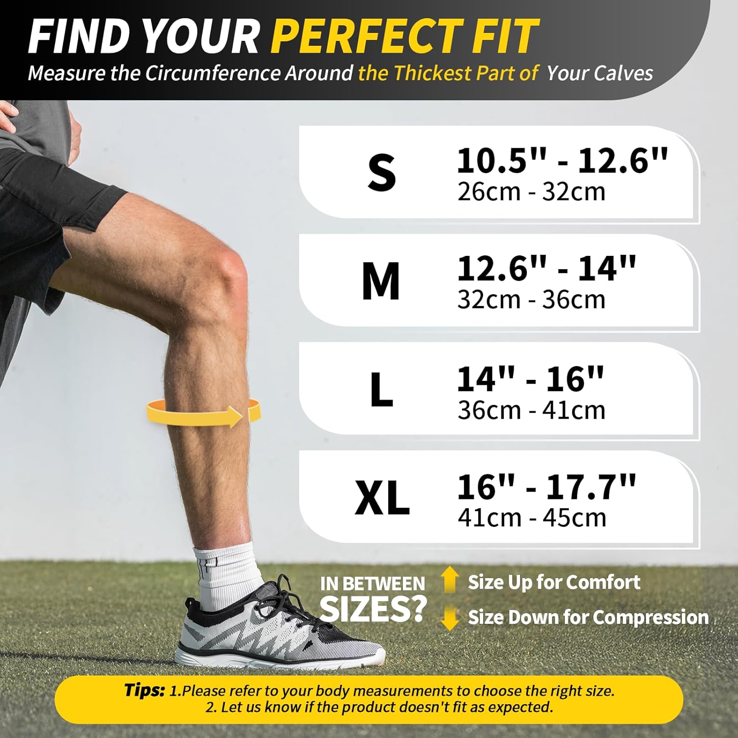 cambivo-calf-sleeves-manchons-mollet-compression-noir-gris-taille-l image 6