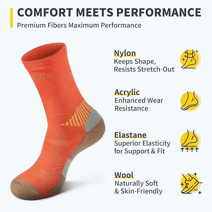cambivo-hiking-socks-chaussettes-laine-randonn-e-2-paires-rouge image 4